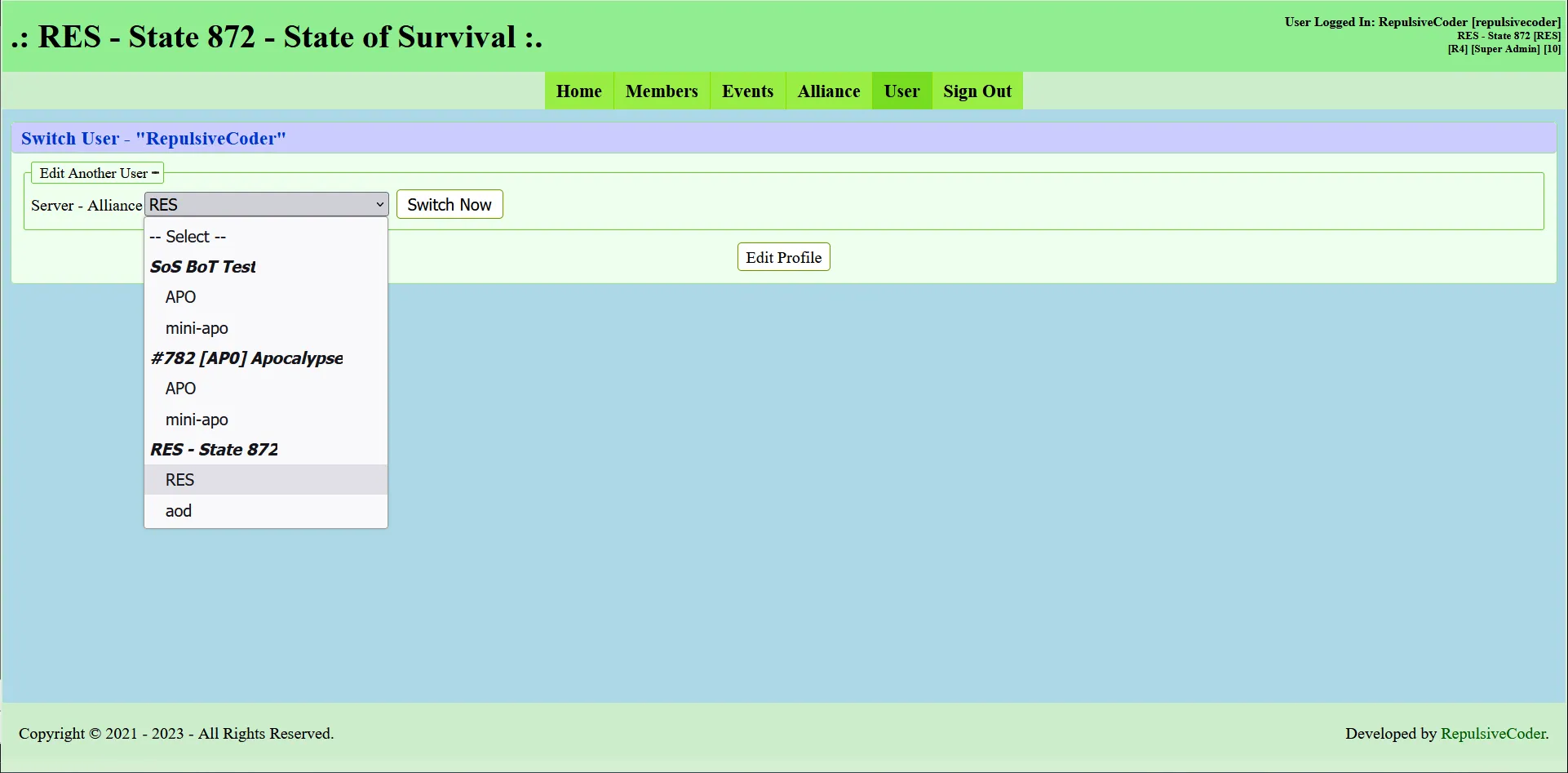 Survival Web Disc Portal