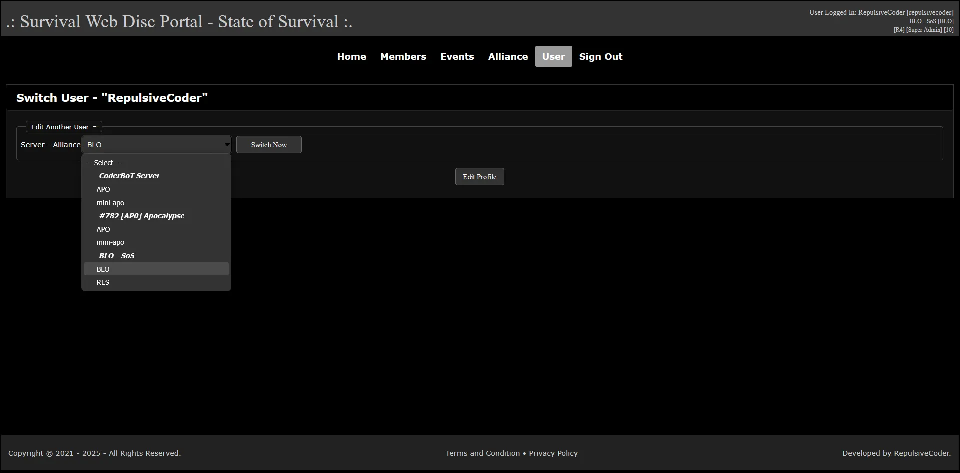 Survival Web Disc Portal