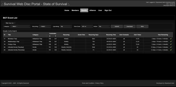 Survival Web Disc Portal